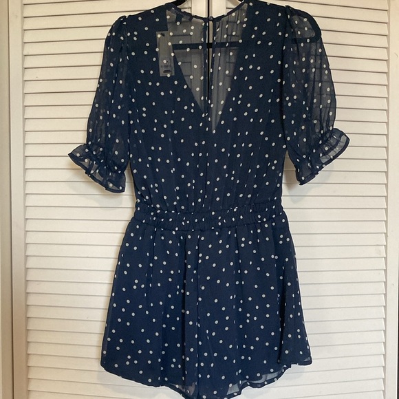 TRIXXI ROMPER WOMEN SIZE M NAVY  POLK DOT NEW - Picture 2 of 16